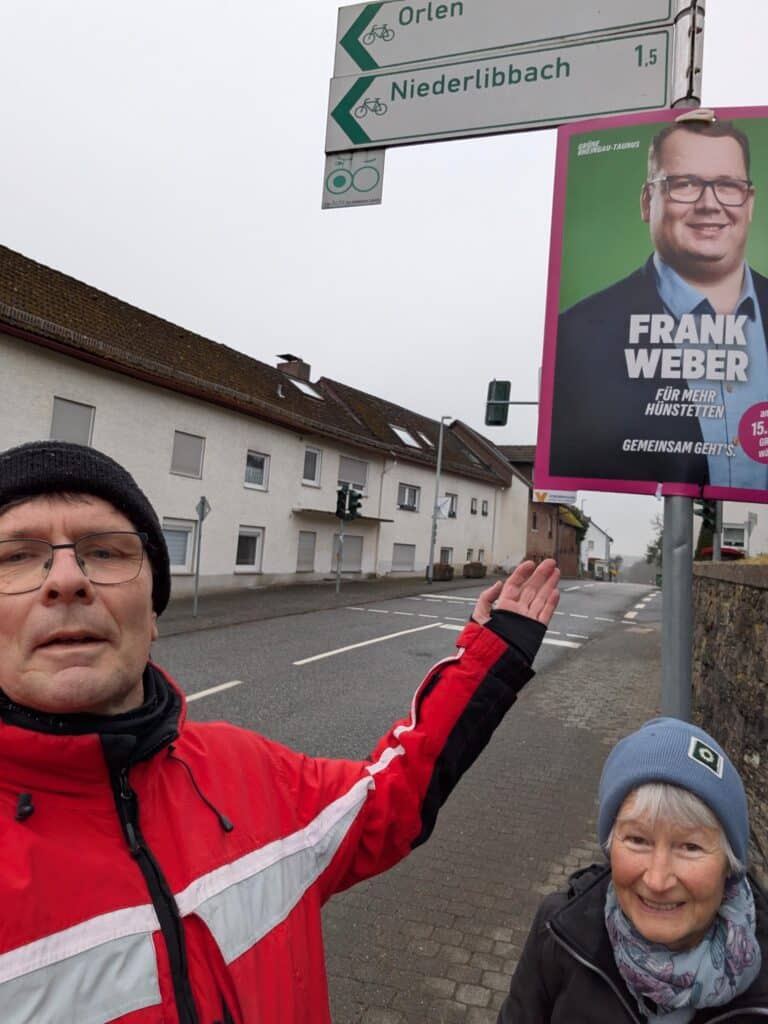 Plakataktion in Oberlibbach zur Gemeindewahl in Hünstetten
